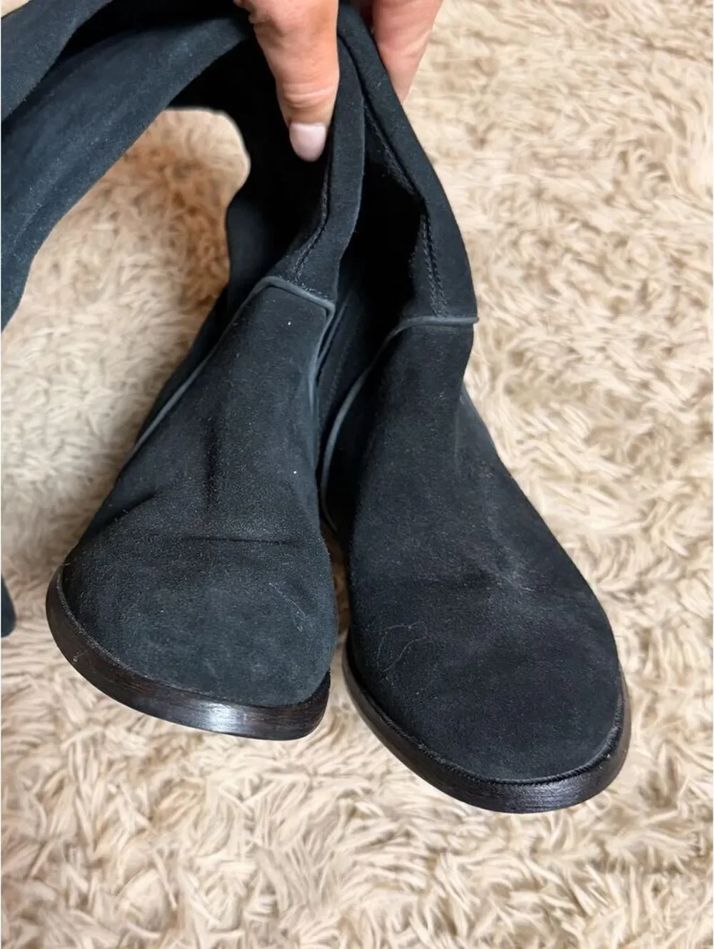 UGG Daley Tall Equestrian Riding Boots Black Suede Knee High Women’s 7.5 NWOB